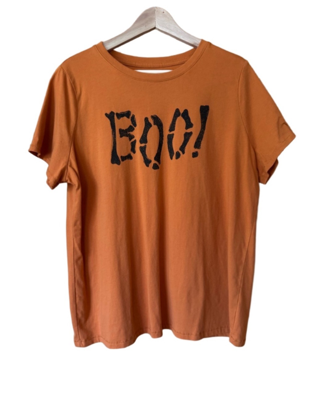 Sonoma Burnt Orange 'BOO!' Graphic Halloween Tee women’s size XXL